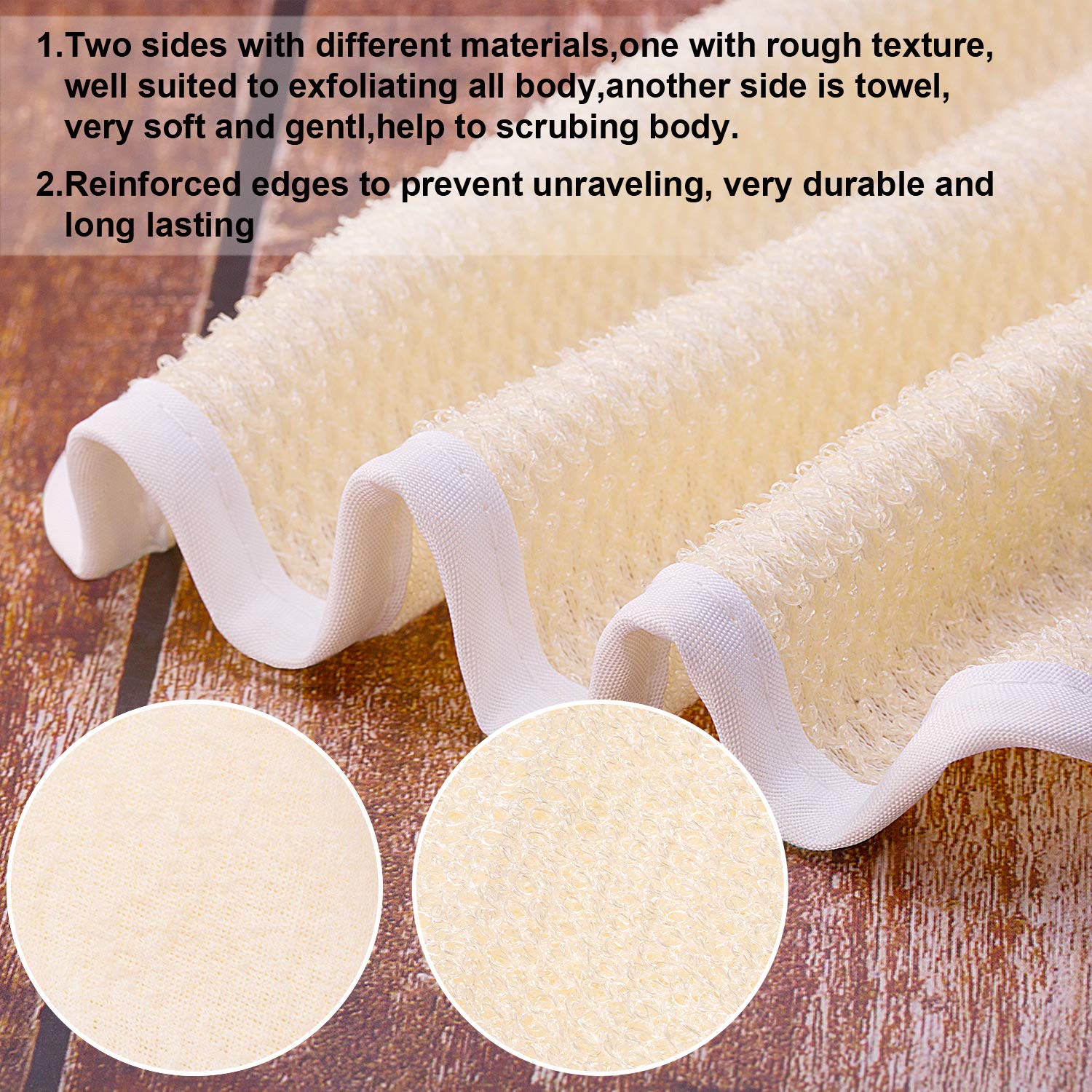 3 Pack Exfoliating Face and Body Wash Cloths Towel Weave Bath Cloth Exfoliating Scrub Soft Washcloth Massage Bath Towel for Women Man